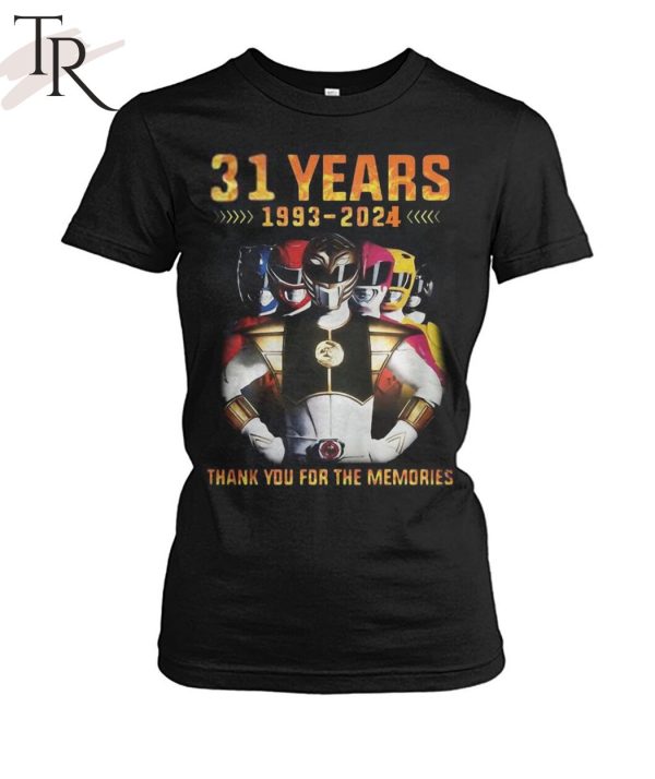 31 Years 1993-2024 Power Rangers Thank You For The Memories T-Shirt