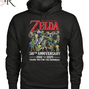 The Legends Of Zelda 38th Anniversary 1986-2024 Thank You For The Memories T-Shirt