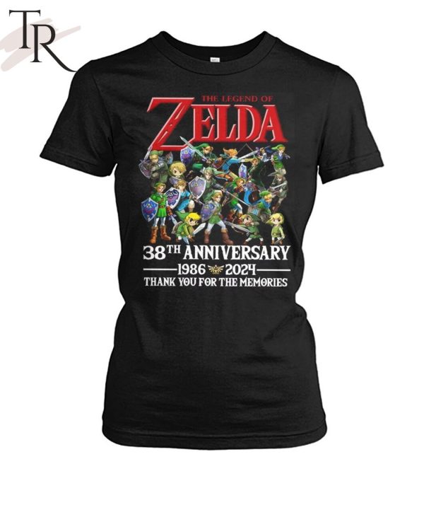 The Legends Of Zelda 38th Anniversary 1986-2024 Thank You For The Memories T-Shirt