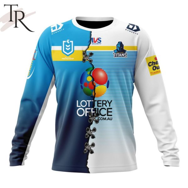 Personalized NRL Gold Coast Titans Home Mix Away Kits Hoodie