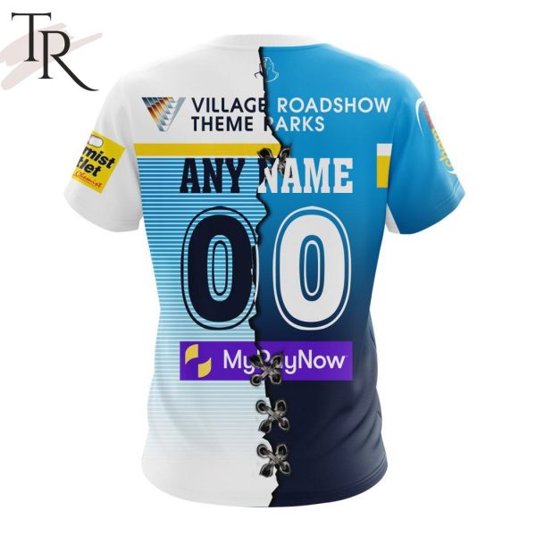 Personalized NRL Gold Coast Titans Home Mix Away Kits Hoodie