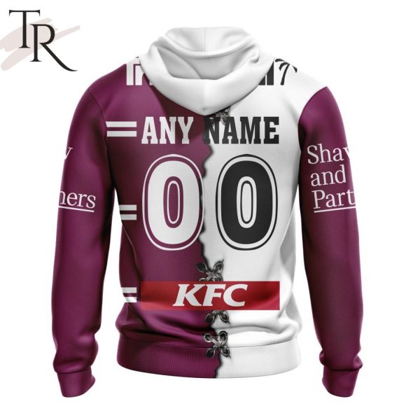 Personalized NRL Manly Warringah Sea Eagles Home Mix Away Kits Hoodie