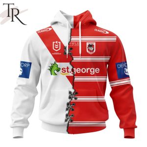 Personalized NRL St. George Illawarra Dragons Home Mix Away Kits Hoodie