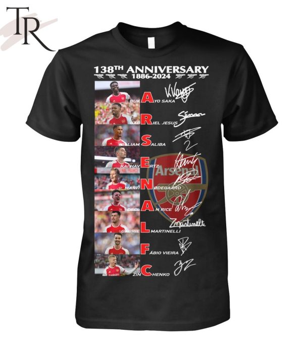 Arsenal FC 138th Anniversary 1886-2024 T-Shirt