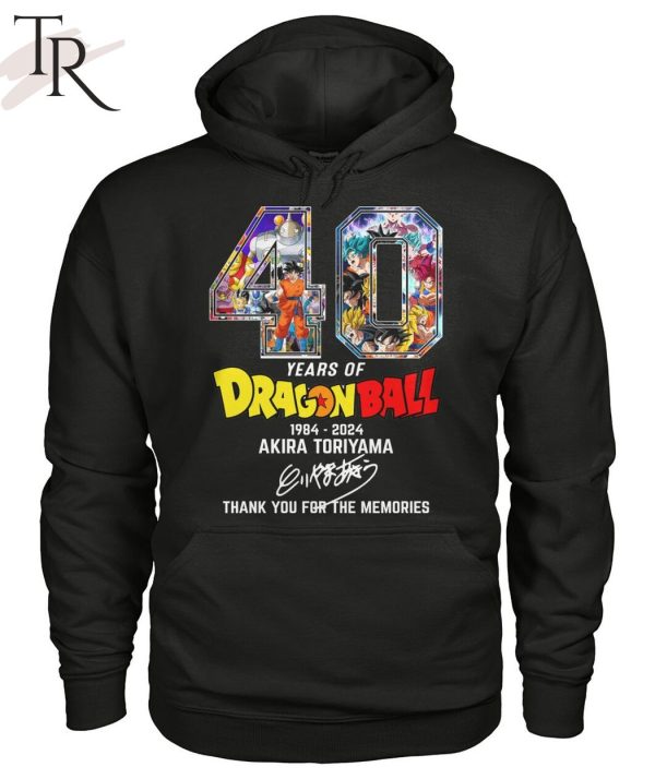 40 Years Of Dragon Ball 1984-2024 Akira Toriyama Signature Thank You For The Memories T-Shirt