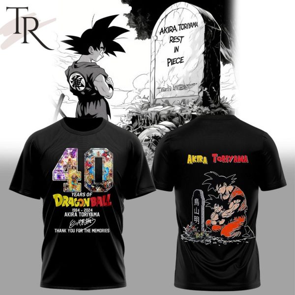 40 Years Of Dragon Ball 1984-2024 Akira Toriyama Signature Thank You For The Memories Hoodie – Black