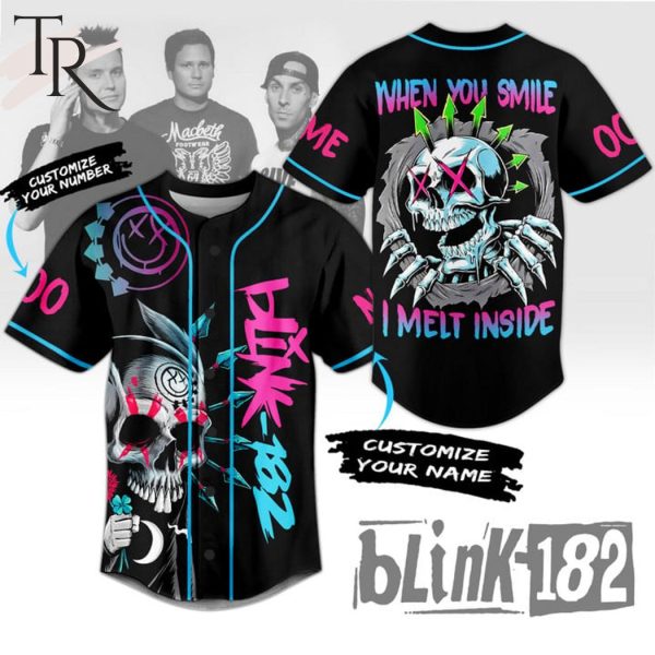 Blink-182 When You Smile I Melt Inside Custom Baseball Jersey