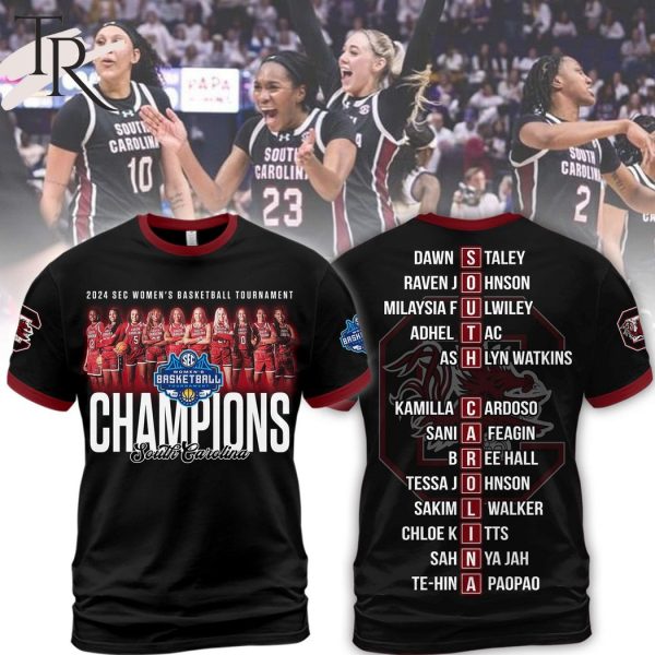 2024 Sec Women’s Basketball Tournament Champions South Carolina Gamecocks Hoodie – Black