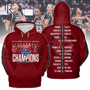 2024 Sec Women’s Basketball Tournament Champions South Carolina Gamecocks Hoodie – Garnet