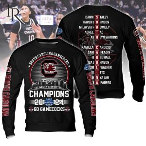 South Carolina Gamecocks Sec Women’s Basketball Champions 2024 Go Gamecocks Hoodie – Black