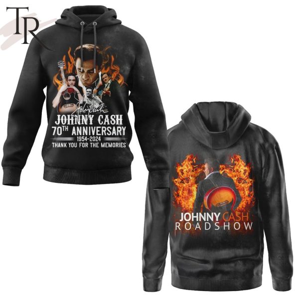 Johnny Cash 70th Anniversary 1954-2024 Thank You For The Memories Hoodie