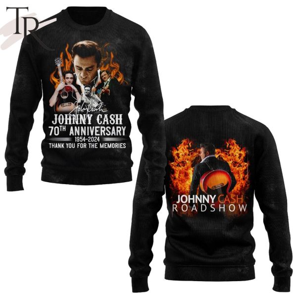 Johnny Cash 70th Anniversary 1954-2024 Thank You For The Memories Hoodie