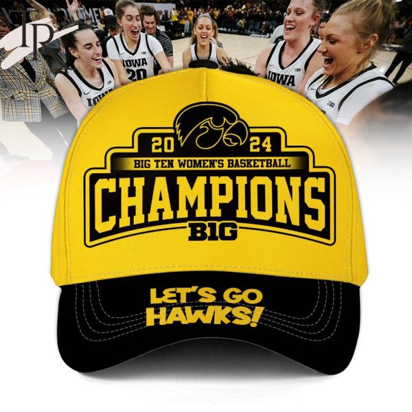 2024 Big Ten Women’s Basketball Champions Iowa Hawkeyes Classic Cap – Yellow