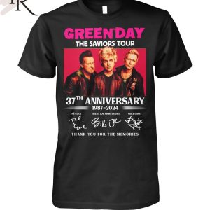 Green Day The Saviors Tour 37th Anniversary 1987-2024 Thank You For The Memories T-Shirt