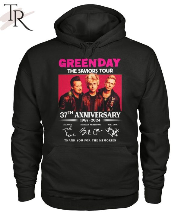 Green Day The Saviors Tour 37th Anniversary 1987-2024 Thank You For The Memories T-Shirt