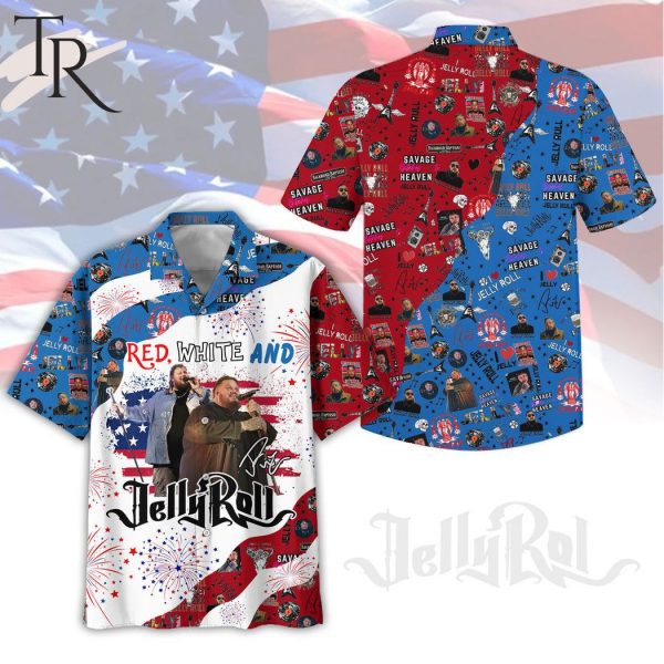 Red, White And Jelly Roll Hawaiian Shirt