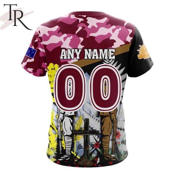 NRL Brisbane Broncos Personalized ANZAC Day Design Hoodie