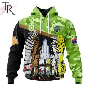 NRL Canberra Raiders Personalized ANZAC Day Design Hoodie