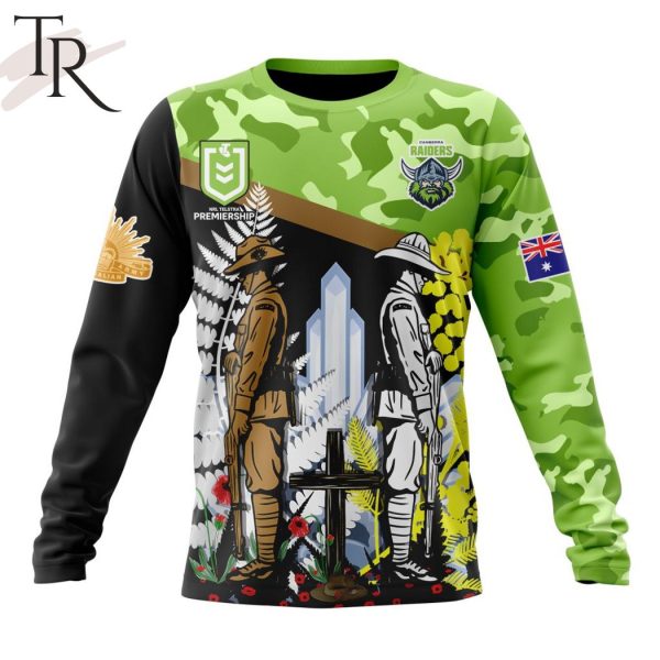 NRL Canberra Raiders Personalized ANZAC Day Design Hoodie