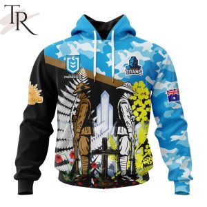 NRL Gold Coast Titans Personalized ANZAC Day Design Hoodie