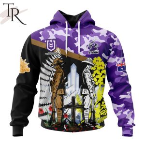 NRL Melbourne Storm Personalized ANZAC Day Design Hoodie