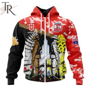 NRL Sydney Roosters Personalized ANZAC Day Design Hoodie