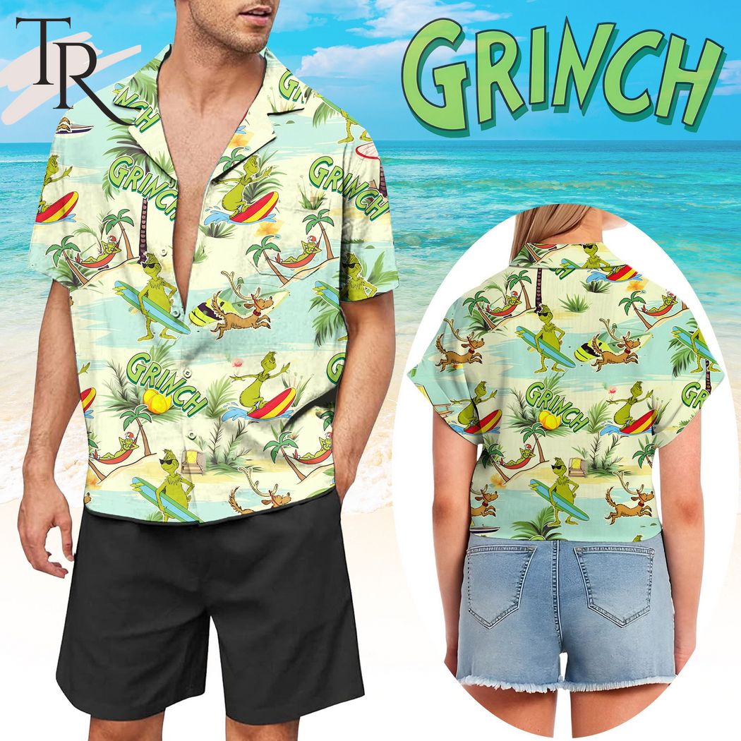 Grinch Button Up Hawaiian Shirt