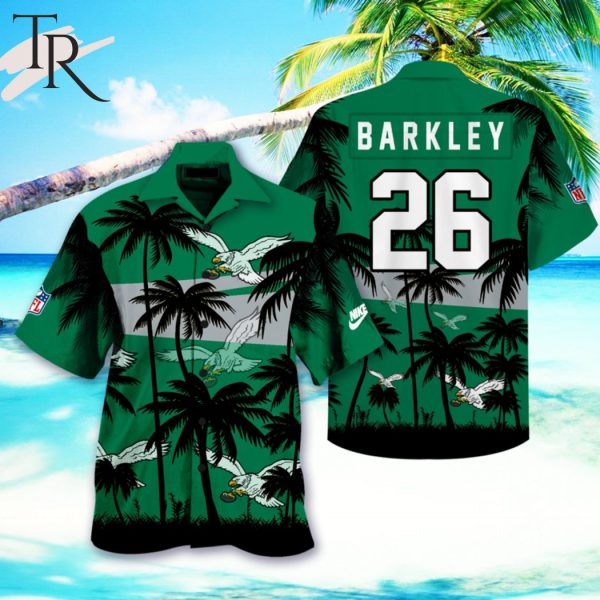 Limited Edition Philadelphia Eagles Saquon Barkley Kelly Green Hawaiian Shirt