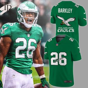 Limited Edition Philadelphia Eagles Saquon Barkley Kelly Green Football Jersey