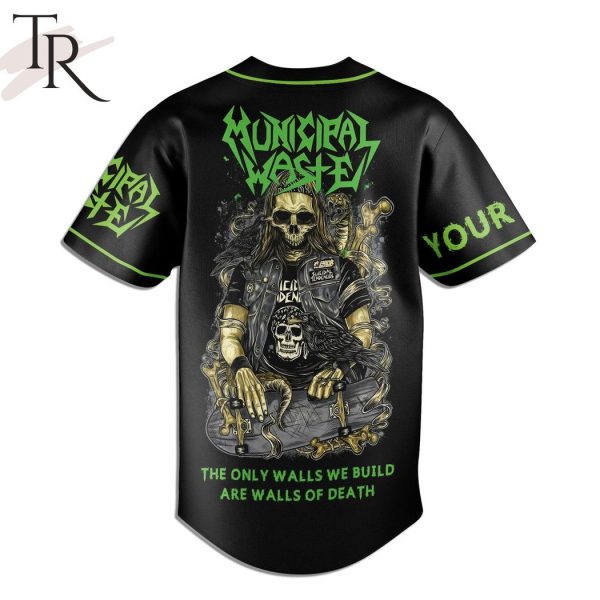 Municipal Waste The Only Walls We Build Are Walls Of Death Custom Baseball Jersey
