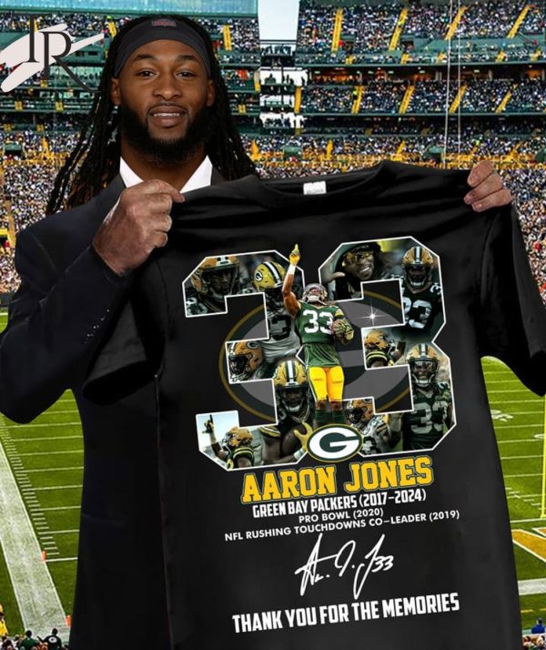 Aaron Jones Green Bay Packers 2017-2024 Thank You For The Memories T-Shirt