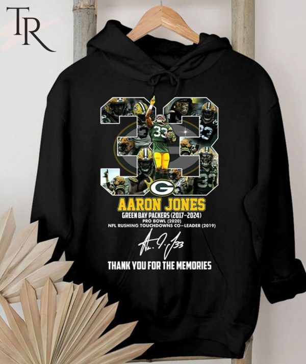 Aaron Jones Green Bay Packers 2017-2024 Thank You For The Memories T-Shirt