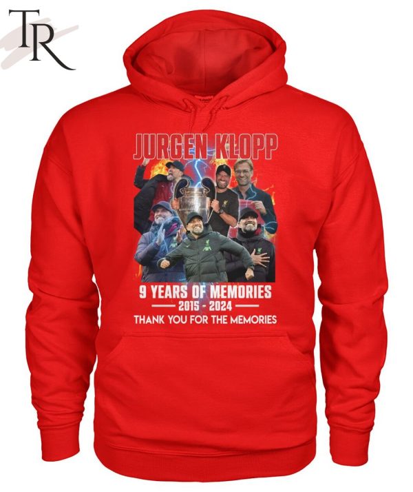 Jurgen Klopp 9 Years Of Memories 2015-2024 Thank You For The Memories T-Shirt