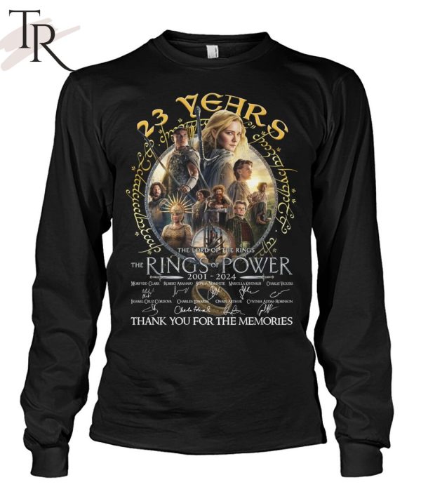 23 Years The Lord Of The Rings – Rings Of Power 2001-2024 Thank You For The Memories T-Shirt