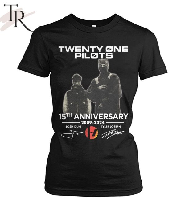 Twenty One Pilots 15th Anniversary 2009-2024 Josh Dun And Tyler Joseph T-Shirt