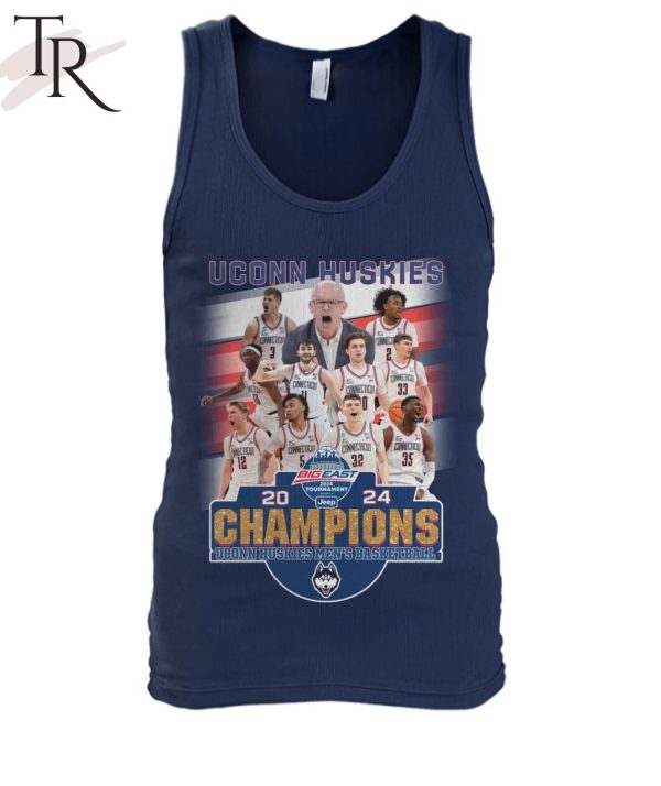 Big East 2024 Tournament Champions Uconn Huskies Men’s Basketball T-Shirt