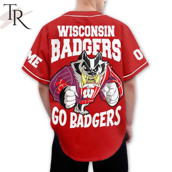 Wisconsin Badgers Go Badgers Custom Baseball Jersey