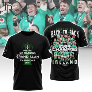 Rugby Union Back To Back 2024 Champions Ireland Rugby Six Nation Grand Slam T-Shirt