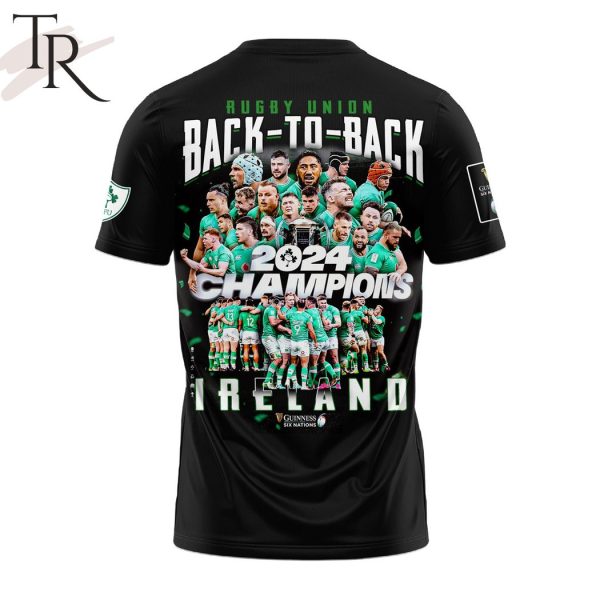 Rugby Union Back To Back 2024 Champions Ireland Rugby Six Nation Grand Slam T-Shirt