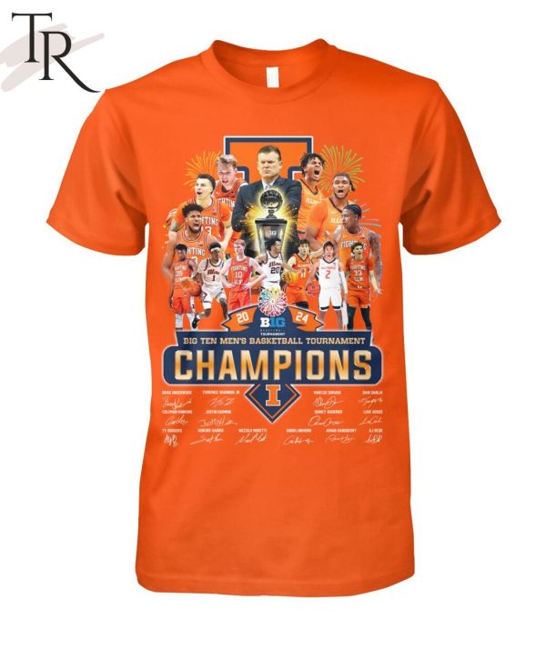 2024 Big Ten Men’s Basketball Tournament Champions Illinois Fighting Illini T-Shirt