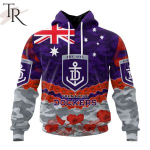 AFL Fremantle Dockers Special ANZAC Day Design Lest We Forget Hoodie