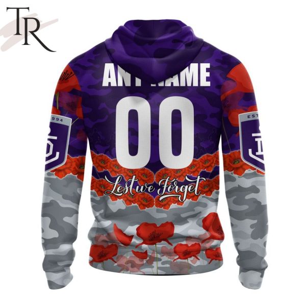 AFL Fremantle Dockers Special ANZAC Day Design Lest We Forget Hoodie