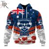 AFL Gold Coast Suns Special ANZAC Day Design Lest We Forget Hoodie