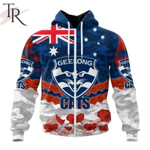 AFL Geelong Cats Special ANZAC Day Design Lest We Forget Hoodie