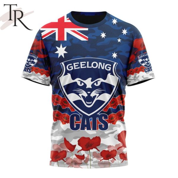 AFL Geelong Cats Special ANZAC Day Design Lest We Forget Hoodie