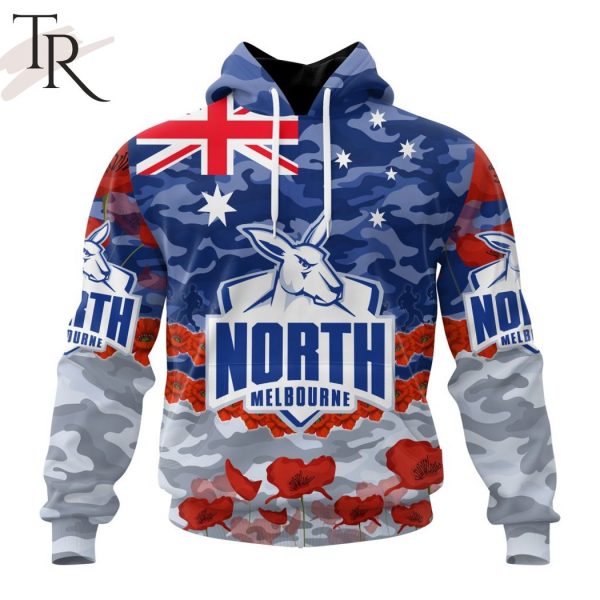 AFL North Melbourne Football Club Special ANZAC Day Design Lest We Forget Hoodie