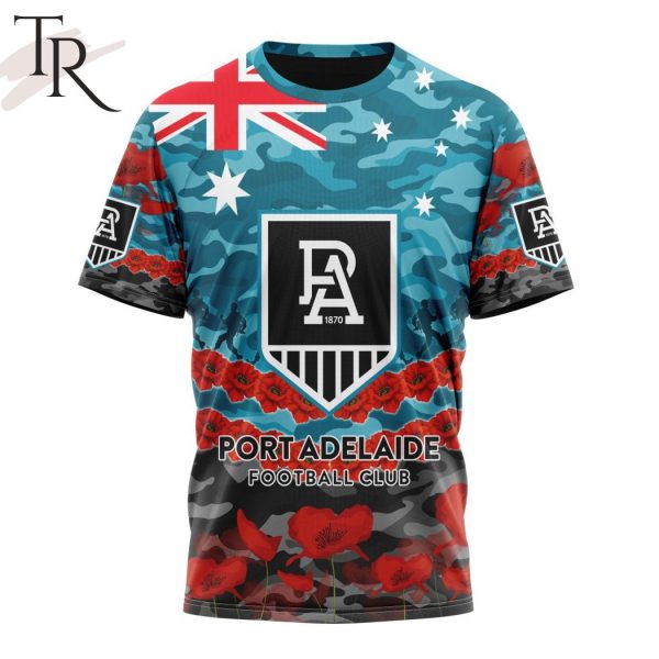 AFL Port Adelaide Football Club Special ANZAC Day Design Lest We Forget Hoodie