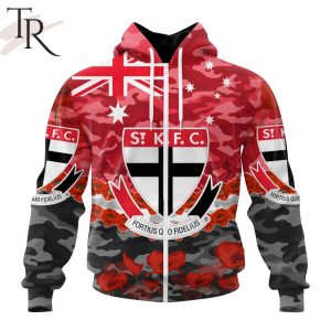 AFL St Kilda Football Club Special ANZAC Day Design Lest We Forget Hoodie