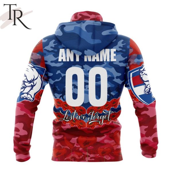 AFL Western Bulldogs Special ANZAC Day Design Lest We Forget Hoodie
