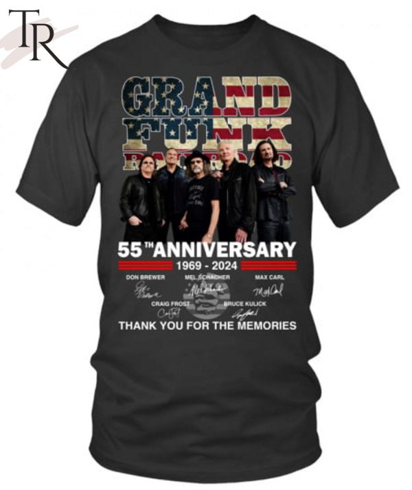 Grand Funk Railroad 55th Anniversary 1969-2024 Thank You For The Memories T-Shirt